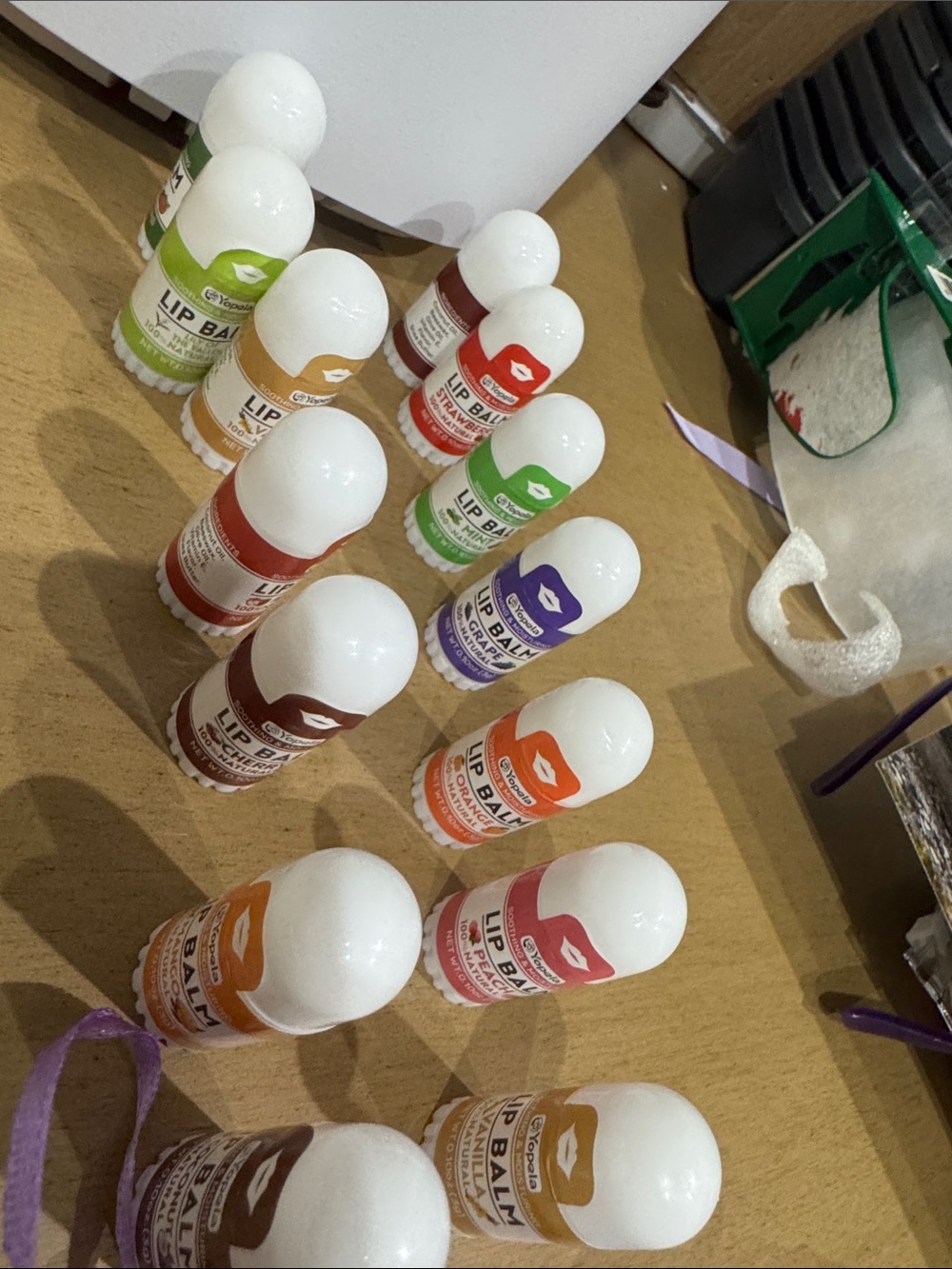 Lip Balm Assortment in a Variety Pack of 14- in Purple Organza Bag - Picture 2 of 2